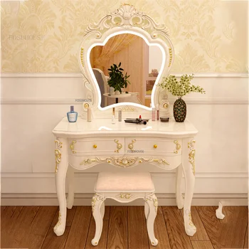 Европейские комоды Мебель для спальни класса люкс Ins Белый туалетный столик туалетный столик для макияжа с зеркалом Спальный гарнитур A