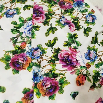 Высококачественная цветочная Шифоновая ткань для пошива женской одежды, обивочная ткань свадебного платья в стиле пэчворк DIY