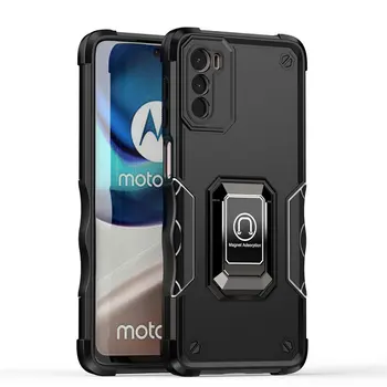 Для Motorola Moto G42 4G XT2233 Чехол Противоударный Магнитный Металлический Алюминиевый Кольцевой Держатель Бронированная Задняя Крышка Жесткий Чехол для Moto G42 MotoG42