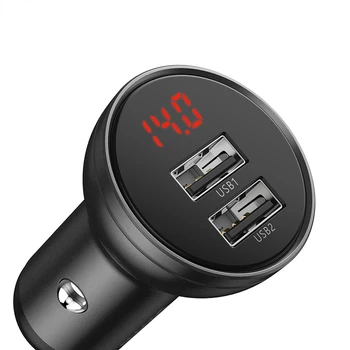 Автомобильное Зарядное Устройство 4.8A Двойная Быстрая Зарядка для iPhone 12 13 Pro Max Xiaomi Samsung Huawei 12V 24V USB Зарядное Устройство для Багажника Автомобиля SUV