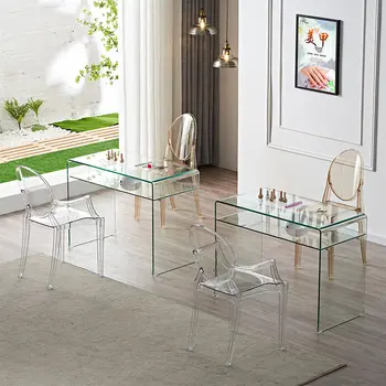 Стол для маникюра от скандинавского дизайнера, современные стеклянные столы для маникюра, салонная мебель, Легкий роскошный стол для профессионального маникюра в салоне красоты