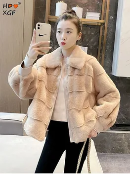 Корейское модное однобортное пальто с длинным рукавом с лацканами, осень-зима, однотонная утепленная куртка из искусственного меха, повседневные универсальные топы