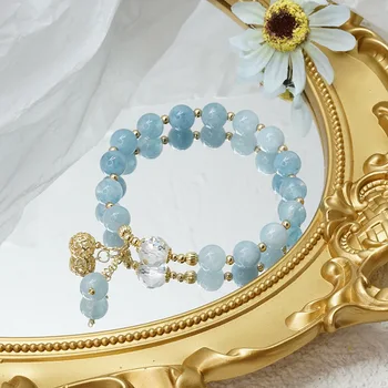 бесплатная доставка Новый браслет из бисера с синим камнем в ретро-китайском стиле ручной шнурок Hanfu jewelry подарок женщинам девушке китайские бусы кристалл