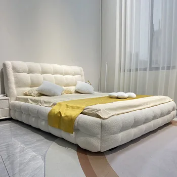 Мебель для спальни, современная минималистичная кровать marshmallow, большая кровать, итальянская минималистичная кровать принцессы, свадебная двуспальная кровать