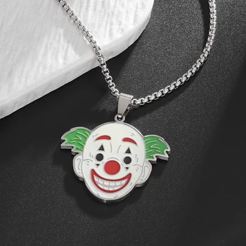 Новое модное Индивидуальное ожерелье с подвеской в виде клоуна из нержавеющей стали Для мужчин и женщин, Ювелирный подарок для пары
