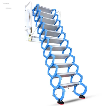 Скандинавские настенные стремянки Телескопические лестницы для чердака Двухуровневые бытовые Складные Выдвижные лестницы Уличные платформы