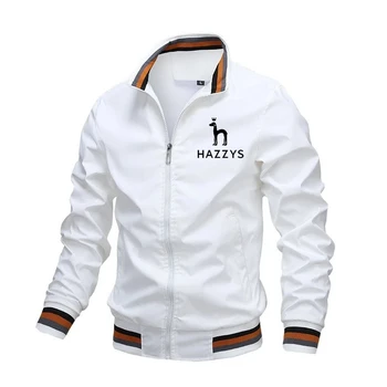 2023 мужская куртка HAZZYS, модная повседневная куртка, рубашка на молнии со стоячим воротником в европейском и американском стиле, повседневная бейсбольная форма