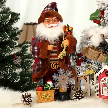 Светящиеся электрические игрушки Санта-Клауса, рождественские игрушки Санта-Клауса, украшения для дома, Рождественские игрушки, подарки на день рождения, принадлежности для украшения рабочего стола