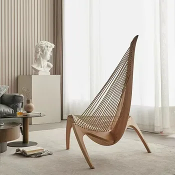 Кресло-качалка из скандинавского дерева, дизайнерские кресла для отдыха, креативные парусные кресла, современная удобная мебель для дома в гостиной