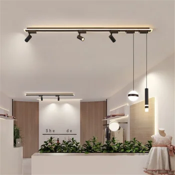 Современный светодиодный потолочный светильник DIY подвесной прожектор, домашняя фоновая стена, гостиная, магазин одежды, направляющий рельс, направляющий светильник