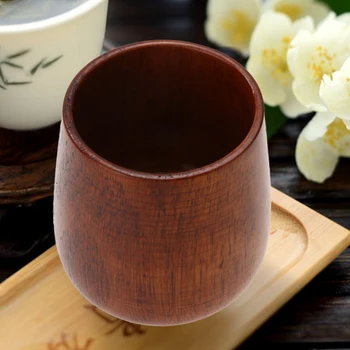 Чашка для зеленого чая, натуральный мармелад ручной работы, Деревянная чашка, Винтажные Креативные Экологически чистые Примитивные портативные кухонные принадлежности