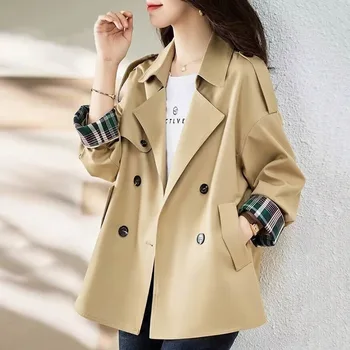 2023 Весна-осень, новый высококачественный тренч, женское маленькое повседневное универсальное пальто с подкладкой, куртка для похудения, верхняя одежда