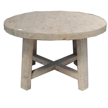 Китайский оптовый круглый обеденный стол из переработанного дерева в деревенском стиле, круглый обеденный стол KD. мебель для столовой