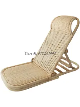 Ins Пляжный стул из ротанга со спинкой, татами, портативный ротанговый стул для отдыха на природе, многофункциональный складной шезлонг