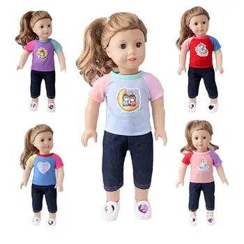 Кукольная одежда 43 см, модная футболка, аксессуары для кукол 18 дюймов, Рождественские подарки, кавайные товары для кукол American Girls, одежда для кукол своими руками