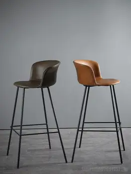 Железный барный стул легкий роскошный ретро современный минималистичный барный стул со спинкой в скандинавском стиле для домашнего ресторана барный стул