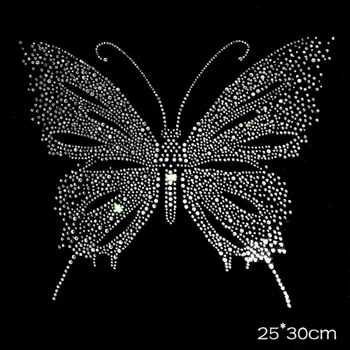 3D Блестящие нашивки с бабочками из горного хрусталя, прикрепляемые утюгом к одежде, красивые красочные декоративные наклейки с теплопередачей с блестками