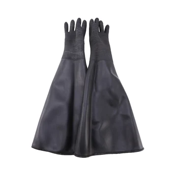 Резиновые черные перчатки для пескоструйной обработки в полоску, перчатки для абразивной пескоструйной обработки для шкафа для пескоструйной обработки 65x30 см