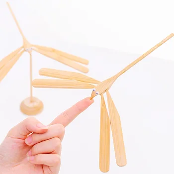 1 шт. Креативное сбалансированное бамбуковое украшение для рабочего стола в виде стрекозы ручной работы Детские наборы материалов для поделок Детские игрушки-головоломки
