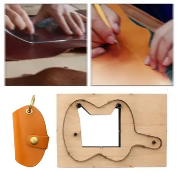 Шаблоны кошельков для ключей Деревянная форма для резки кожи своими руками Шаблон кожаной сумки для ключей