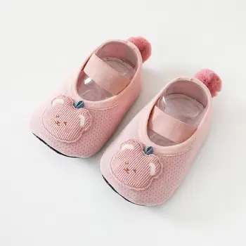 1 Пара милой детской обуви, Мягкая обувь для маленьких девочек, без ограничений, грубая подошва, противоскользящие носки для малышей, нескользящие