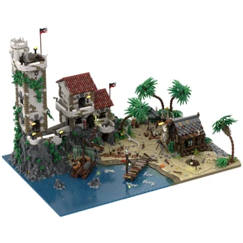 8047ШТ средневековая Пиратская Серия MOC Port Sauvage: Проклятый Пляж DIY творческие идеи детские Игрушки Подарок на день рождения строительные блоки
