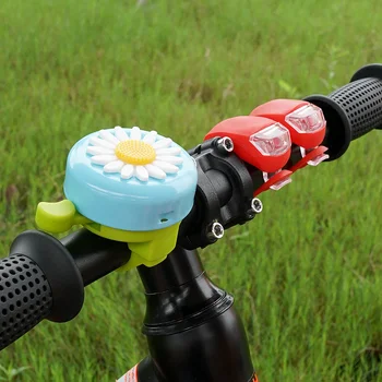 1шт Многоцветный детский забавный велосипед Мультяшный колокольчик Цветок Маргаритки Рожки Велосипед Для девочек Велосипедное кольцо Сигнализация для руля Сплав Пластика