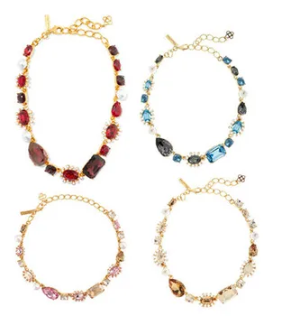 Элегантное ожерелье с кристаллами и жемчугом в стиле ретро, четырехцветные украшения для женщин, тренд 2022 года