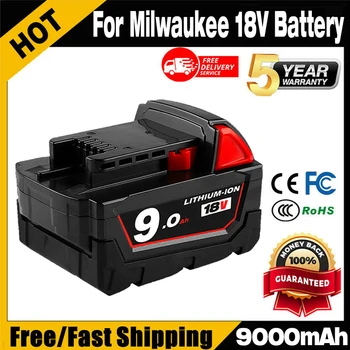 Новый Литий-ионный аккумулятор 18V 5Ah 6Ah 9Ah 12Ah Для Milwaukee 48-11-1860 48-11-1850 Перезаряжаемых Литиевых Батарей 18650
