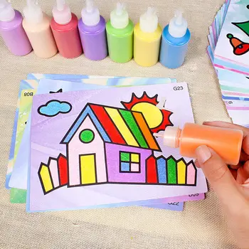 Рисование песком Оптом Детский набор для рисования цветным песком для мальчиков и девочек, производители игрушек 