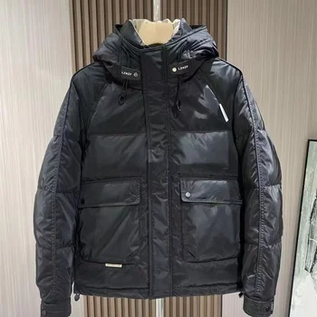 Новая мужская зимняя куртка-пуховик без стирки, тонкая теплая модная полностью толстая корейская версия с капюшоном, высококачественная водонепроницаемая ветрозащитная