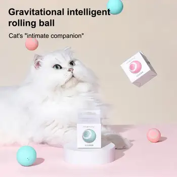 Автоматический катящийся мяч для кошек Smart Interactive Cat Toy Ball USB Перезаряжаемая автоматическая игрушка для упражнений с катящимся мячом для