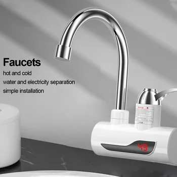Электрический водонагреватель Кран с регулируемой температурой Безцилиндровый водонагреватель Цифровой кран быстрого нагрева Кухонные Принадлежности для ванной комнаты