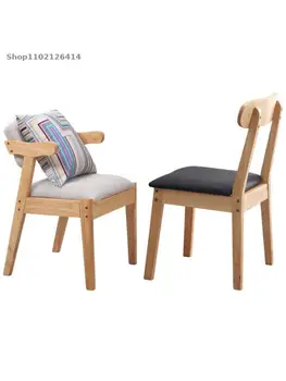 Все твердой древесины компьютерный стул домашний офис досуг для взрослых мягкая спина съемные и моющиеся простой исследования Nordic современный японский