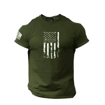 Мужские футболки с графическим рисунком, Футболка с принтом американского флага, круглый вырез, короткий рукав, мужские футболки Camisetas
