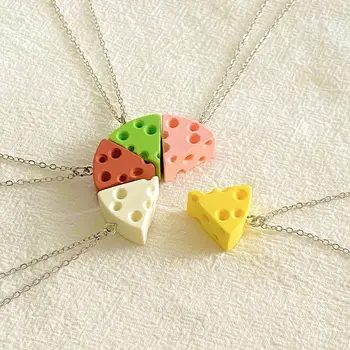 Ожерелье с сырным тортом, Милая Треугольная Подвеска, Милое ожерелье из смолы карамельного цвета, Простой Дизайнерский Корейский Ювелирный подарок.