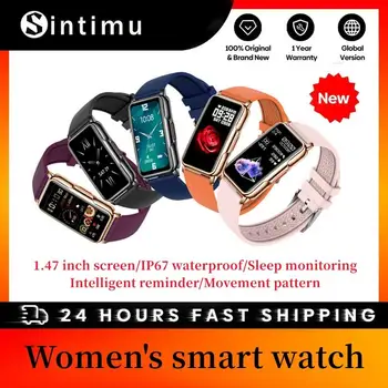 Умные часы Для мужчин и женщин, 1,47-дюймовый мониторинг сердечного ритма, схема движения, интеллектуальное напоминание, многофункциональные спортивные умные часы