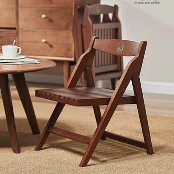 Мебель в скандинавском стиле, складной стул из массива дерева, стулья для гостиной, стул для отдыха со спинкой, Походные табуреты, креативное мобильное сиденье