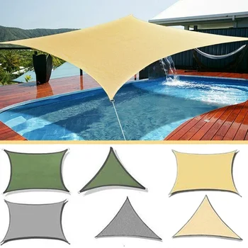 Портативный солнцезащитный козырек из парусины Прямоугольный треугольный Тент для наружного внутреннего дворика, сада, бассейна, кемпинга, палатки с защитой от ультрафиолета