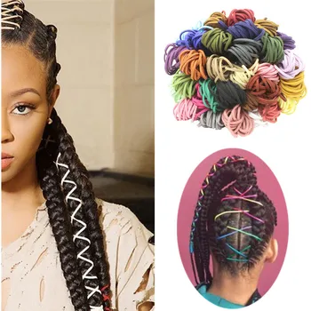 Красочные Косы, набор аксессуаров для укладки волос, Тонкое Мерцающее Растягивающееся Плетение, Нитки для волос, Африканская коса, Плетеная